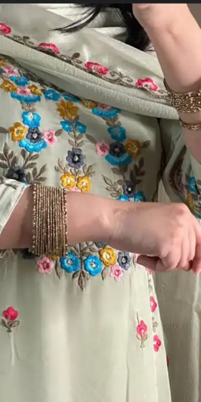 MD 3052 Pista Color Chinon Silk Salwar Suit with Embroidery Work. Online Get it for ₹2099. Delivery 4-6 Working Days. Shop now. | Jump Suits, Salwar suit, Casual Suits, Creative suits, Designer Suits, Palazzo Suits, Party Wear Suits, Patiala Suits, Straight Suits