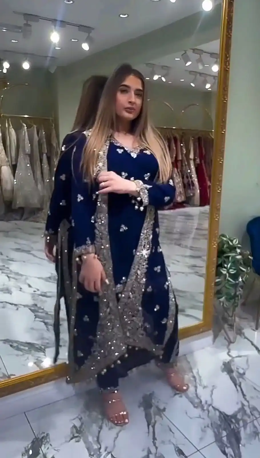 ST 1151 Navy Blue Color Dual Tone Star Georgette Salwar Suit with Embroidery Work. Affordable Price ₹2049. Delivery 4-6 Working Days. Shop now. | Jump Suits, Salwar suit, Casual Suits, Creative suits, Designer Suits, Palazzo Suits, Party Wear Suits, Patiala Suits, Straight Suits