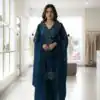 LG 2063 Navy Blue Faux Georgette Salwar Suit with Sequins Work & Embroidery Work. Introductory Price ₹2149. Delivery 4-6 Working Days. Shop now. | Jump Suits, Salwar suit, Casual Suits, Creative suits, Designer Suits, Palazzo Suits, Party Wear Suits, Patiala Suits, Straight Suits