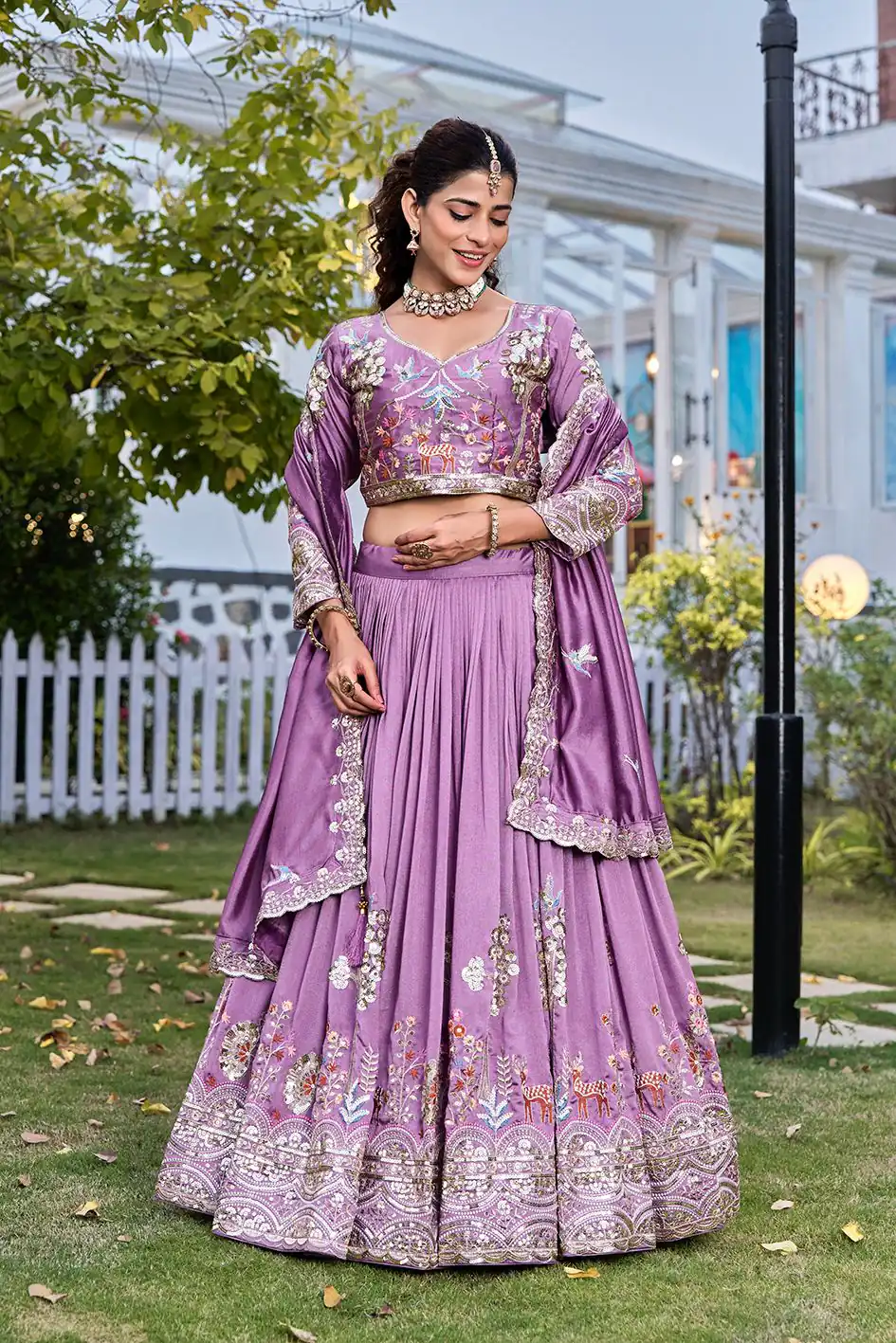 Ram 162 Lavender in Color Vichitra Silk Embroidery Work Lehenga Choli . Now at just ₹3149. Delivery 4-6 Working Days. Shop now. | Lehenga, Bollywood Lehenga, Creative Lehenga, Designer Lehenga, Embroidered Lehenga, Party Wear Lehenga
