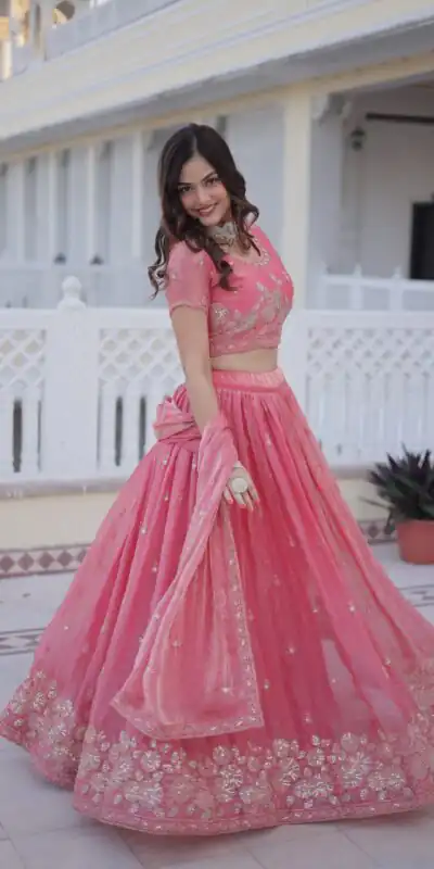 KA 5063 Gajri in Fendi Silk Embroidery Work & Zari Work Lehenga Choli . Affordable Price ₹2649. Delivery 4-6 Working Days. Shop now. | Lehenga, Bollywood Lehenga, Creative Lehenga, Designer Lehenga, Embroidered Lehenga, Party Wear Lehenga