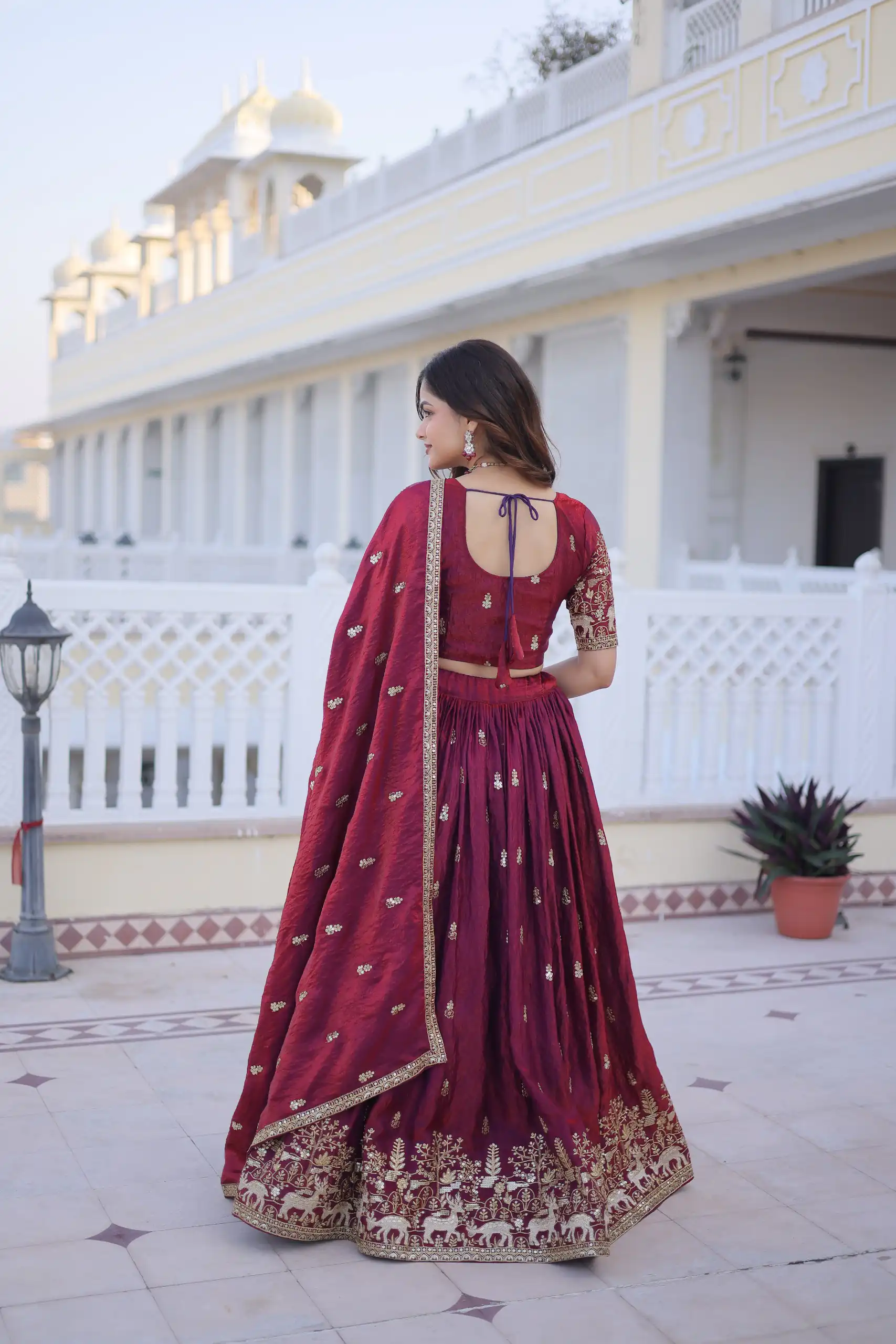 KA 5067 Maroon in Fendi Silk Embroidery Work & Zari Work Lehenga Choli . Affordable Price ₹3049. Delivery 4-6 Working Days. Shop now. | Lehenga, Bollywood Lehenga, Creative Lehenga, Designer Lehenga, Embroidered Lehenga, Party Wear Lehenga
