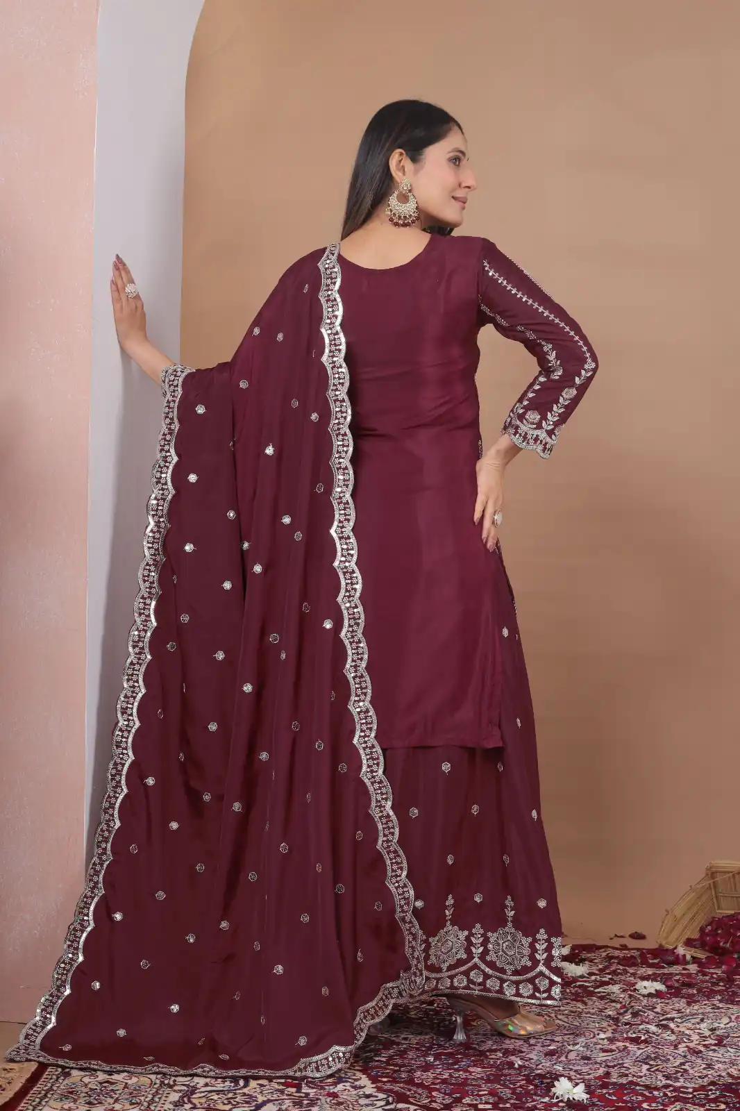 FE 126 Maroon Color Natural Crap Salwar Suit with Embroidery Work. Special Price ₹2399. Delivery 4-6 Working Days. Shop now. | Jump Suits, Salwar suit, Casual Suits, Creative suits, Designer Suits, Palazzo Suits, Party Wear Suits, Patiala Suits, Straight Suits