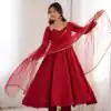 KB 293 Maroon Soft Nylon Net Anarkali Suit with Mirror Work & Lace Work. Get it for ₹1999. Delivery 4-6 Working Days. Shop now. | Anarkali Suits, Bollywood Anarkali, Creative-Anarkali, Designer Anarkali, Embroidered Anarkali, Party Wear Anarkali