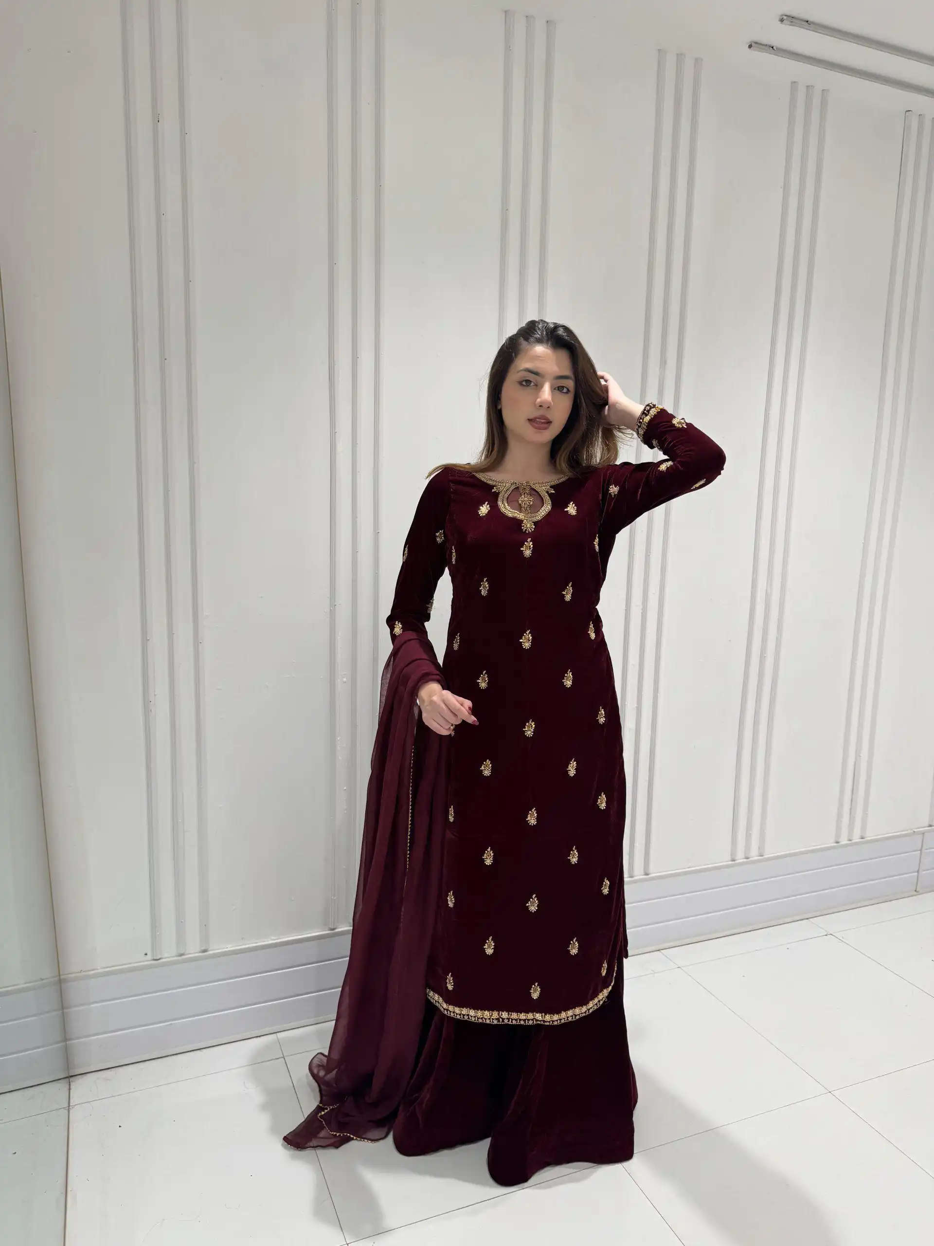 LG 2033 Maroon Color Velvet Embroidery Work Salwar Suit . Wedding, Party, Festive, Events, Available at ₹1949 only. Delivery 4-6 Working Days. Shop now. | Jump Suits, Tops & Bottoms, Track Suits, Salwar suit, Casual Suits, Creative suits, Designer Suits, Palazzo Suits, Party Wear Suits, Patiala Suits, Straight Suits, Trendy Wear