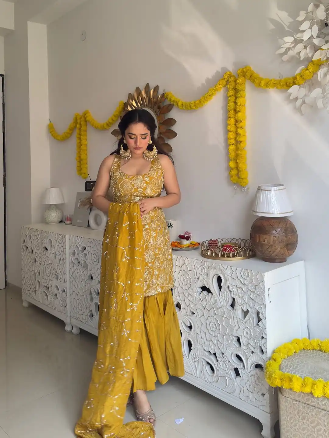 Mustered Simmer Silk With Lace Work Salwar Suit - Image 2