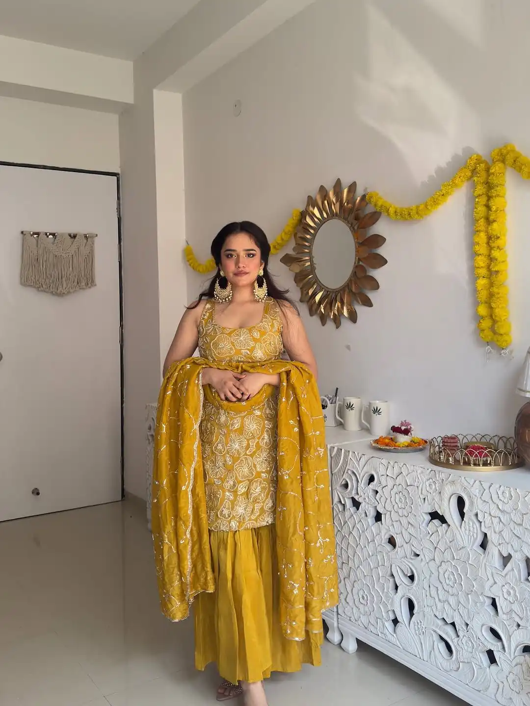 Mustered Simmer Silk With Lace Work Salwar Suit - Image 3