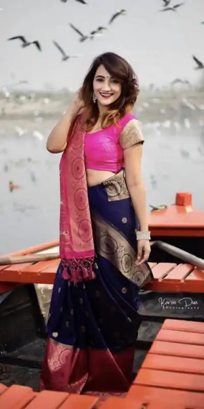 KPR 088 Navy Blue Color Soft Lichi Silk Saree with Lace Border & Lace Work. Best Price ₹1449. Delivery 4-6 Working Days. Shop now. | Sarees, Bollywood Sarees, Creative Sarees, Designer Sarees, Embroidered Sarees, Ethnic Saree, Modern Digital sarees, Party Wear Sarees