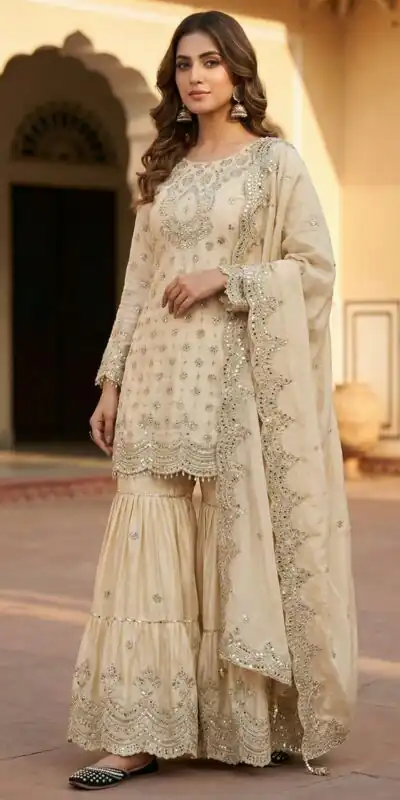 MF 459 Off White Chinon Silk Sequence Work Salwar Suit. Online Affordable Price ₹2549. Delivery 4-6 Working Days. Shop now. | Jump Suits, Salwar suit, Casual Suits, Creative suits, Designer Suits, Palazzo Suits, Party Wear Suits, Patiala Suits, Straight Suits