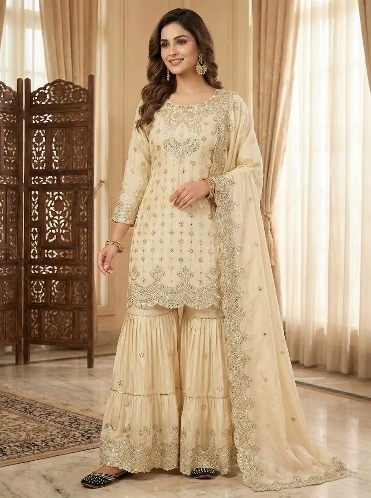 MF 459 Off White Chinon Silk Sequence Work Salwar Suit. Online Affordable Price ₹2549. Delivery 4-6 Working Days. Shop now. | Jump Suits, Salwar suit, Casual Suits, Creative suits, Designer Suits, Palazzo Suits, Party Wear Suits, Patiala Suits, Straight Suits