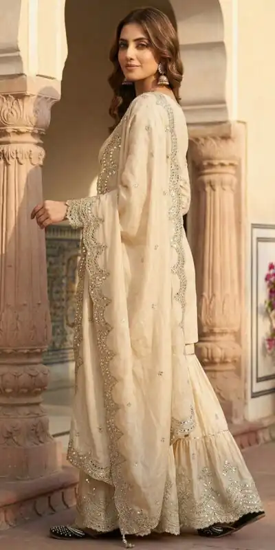 MF 459 Off White Chinon Silk Sequence Work Salwar Suit. Online Affordable Price ₹2549. Delivery 4-6 Working Days. Shop now. | Jump Suits, Salwar suit, Casual Suits, Creative suits, Designer Suits, Palazzo Suits, Party Wear Suits, Patiala Suits, Straight Suits