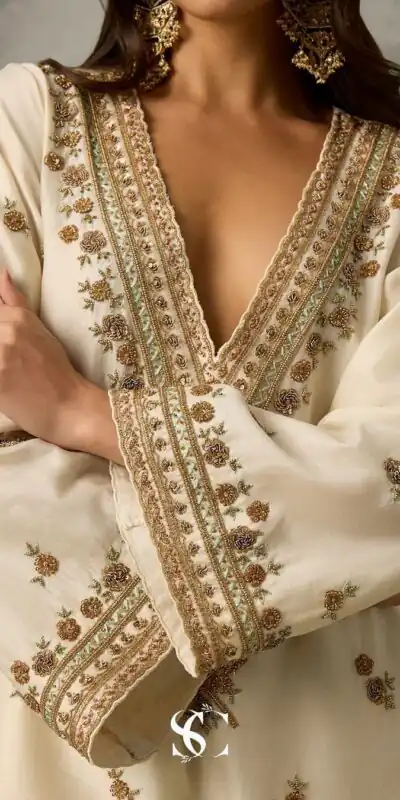 LG 2067 Off White Color Roman Silk Salwar Suit with Embroidery Work. Available at ₹1999 only. Delivery 4-6 Working Days. Shop now. | Jump Suits, Salwar suit, Casual Suits, Creative suits, Designer Suits, Palazzo Suits, Party Wear Suits, Patiala Suits, Straight Suits