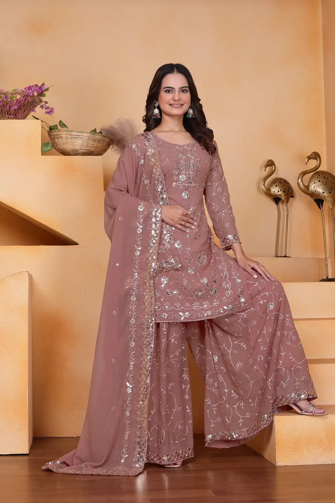 FE 99 Onion Color Fox Georgette Salwar Suit with Embroidery Work. Online Now at just ₹2549. Delivery 4-6 Working Days. Shop now. | Jump Suits, Salwar suit, Casual Suits, Creative suits, Designer Suits, Palazzo Suits, Party Wear Suits, Patiala Suits, Straight Suits