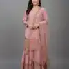 ZF 250 Pink Color Faux Georgette Embroidery Sequence Work Sharara Suit Wedding, Party, Festive, Events Etc. Expected Delivery 4-6 Working Days @2099/- | Jump Suits, Salwar suit, Casual Suits, Creative suits, Designer Suits, Palazzo Suits, Party Wear Suits, Patiala Suits, Straight Suits