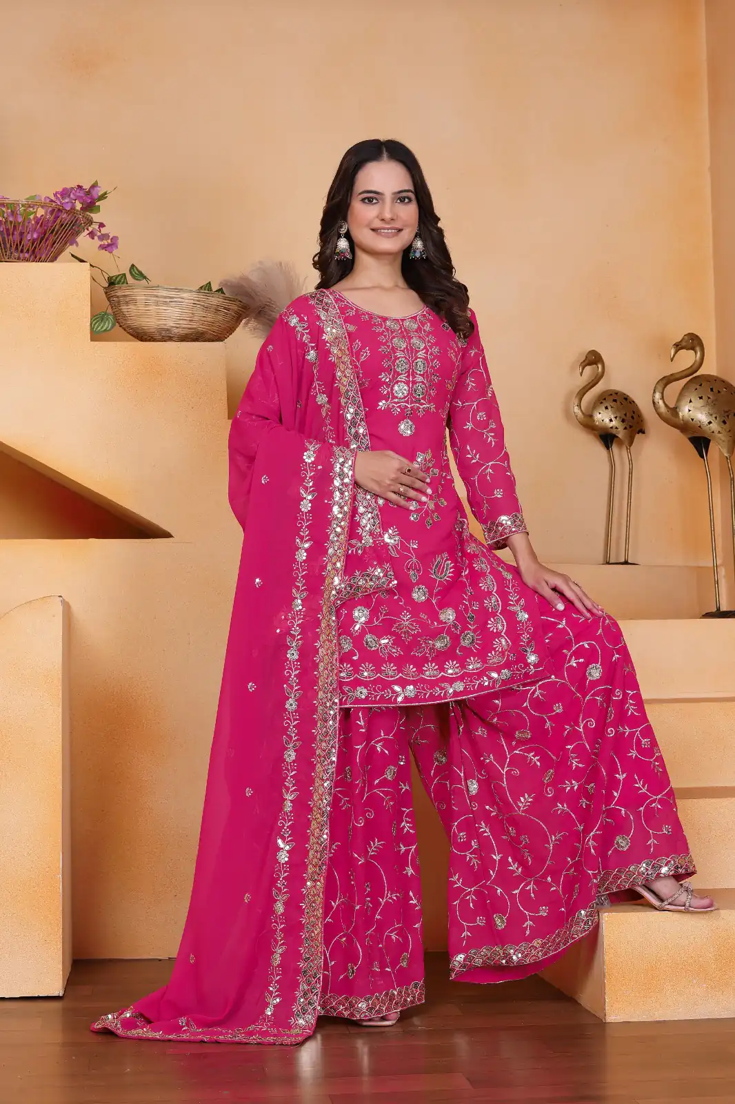 FE 99 Pink Color Fox Georgette Salwar Suit with Embroidery Work. Online Now at just ₹2549. Delivery 4-6 Working Days. Shop now. | Jump Suits, Salwar suit, Casual Suits, Creative suits, Designer Suits, Palazzo Suits, Party Wear Suits, Patiala Suits, Straight Suits