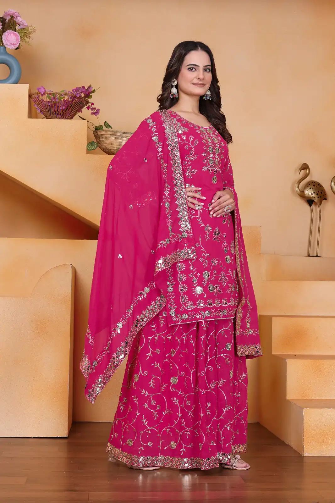 FE 99 Pink Color Fox Georgette Salwar Suit with Embroidery Work. Online Now at just ₹2549. Delivery 4-6 Working Days. Shop now. | Jump Suits, Salwar suit, Casual Suits, Creative suits, Designer Suits, Palazzo Suits, Party Wear Suits, Patiala Suits, Straight Suits