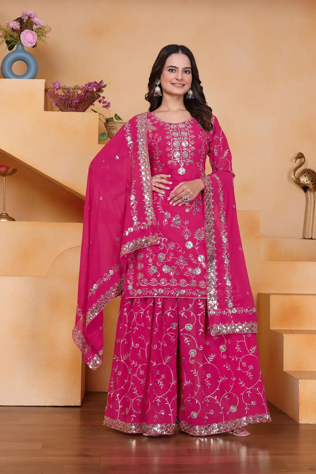 FE 99 Pink Color Fox Georgette Salwar Suit with Embroidery Work. Online Now at just ₹2549. Delivery 4-6 Working Days. Shop now. | Jump Suits, Salwar suit, Casual Suits, Creative suits, Designer Suits, Palazzo Suits, Party Wear Suits, Patiala Suits, Straight Suits