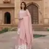 BE 442 Pink Organza Silk Salwar Suit with Embroidery Work & Cowrie Work. Grab it for ₹2049. Delivery 4-6 Working Days. Shop now. | Jump Suits, Salwar suit, Casual Suits, Creative suits, Designer Suits, Palazzo Suits, Party Wear Suits, Patiala Suits, Straight Suits