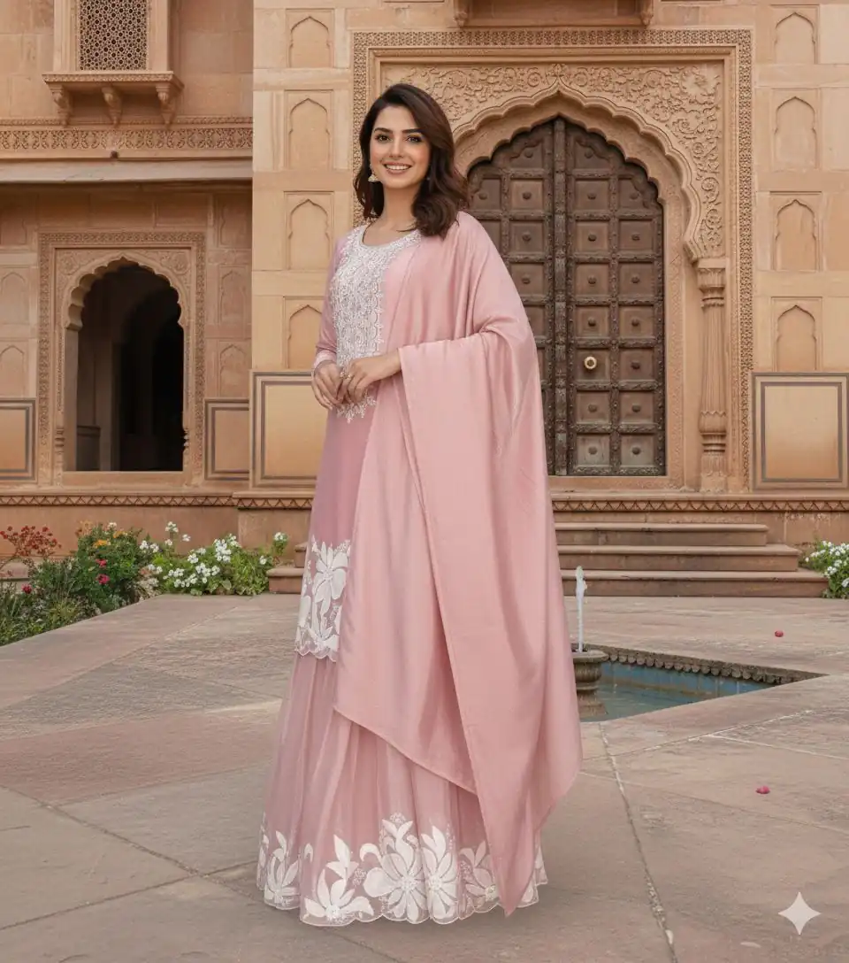 BE 442 Pink Organza Silk Salwar Suit with Embroidery Work & Cowrie Work. Grab it for ₹2049. Delivery 4-6 Working Days. Shop now. | Jump Suits, Salwar suit, Casual Suits, Creative suits, Designer Suits, Palazzo Suits, Party Wear Suits, Patiala Suits, Straight Suits