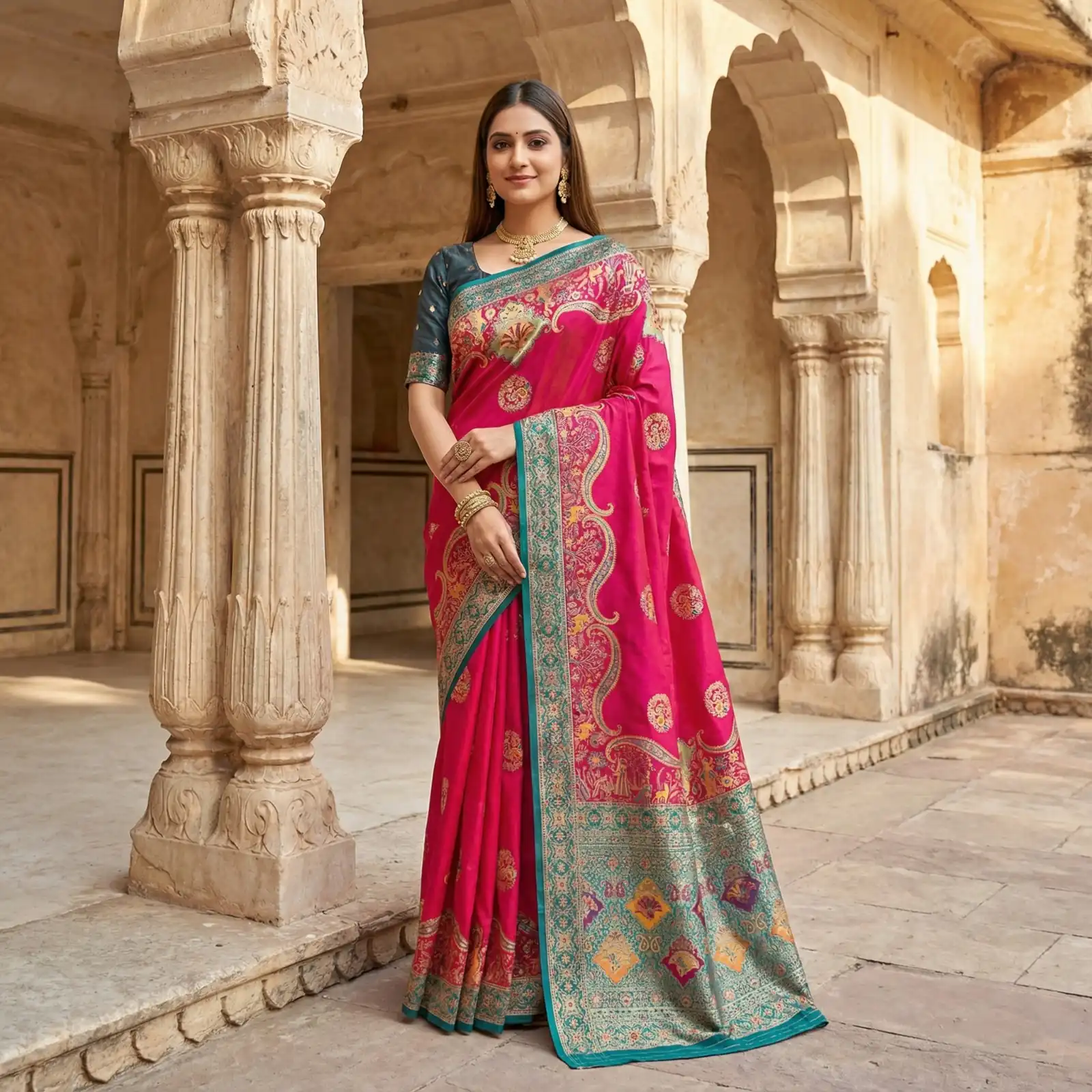 MB 50 Pink Pashmina Silk Saree with Lace Work & Lace Border. Online Festive Deal ₹2399. Delivery 4-6 Working Days. Shop now. | Sarees, Bollywood Sarees, Creative Sarees, Designer Sarees, Embroidered Sarees, Ethnic Saree, Modern Digital sarees, Party Wear Sarees