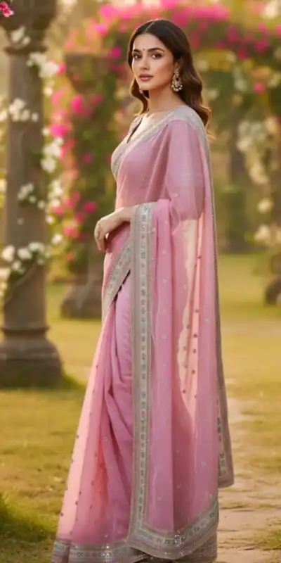 SC 1018 Pink Soft Organza Silk Saree with Lace Work & Embroidery Work. Festive Deal ₹2099. Delivery 4-6 Working Days. Shop now. | Sarees, Bollywood Sarees, Creative Sarees, Designer Sarees, Embroidered Sarees, Ethnic Saree, Modern Digital sarees, Party Wear Sarees