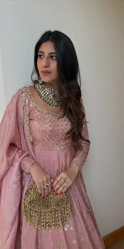 SR 1703 Pink Zimmy Silk Lehenga Choli with Embroidery Work. Introductory Price ₹2549. Delivery 4-6 Working Days. Shop now. | Lehenga, Bollywood Lehenga, Creative Lehenga, Designer Lehenga, Embroidered Lehenga, Party Wear Lehenga