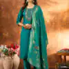 Firozi Marina Silk Embroidery Work Salwar Suit