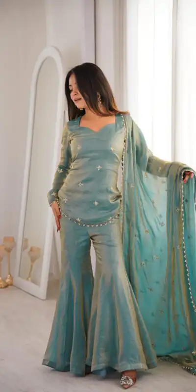 ZSR 3159 Pista Fendy Silk Salwar Suitwith Embroidery Work & Lace Work. Now at just ₹2049. Delivery 4-6 Working Days. Shop now. | Jump Suits, Salwar suit, Casual Suits, Creative suits, Designer Suits, Palazzo Suits, Party Wear Suits, Patiala Suits, Straight Suits
