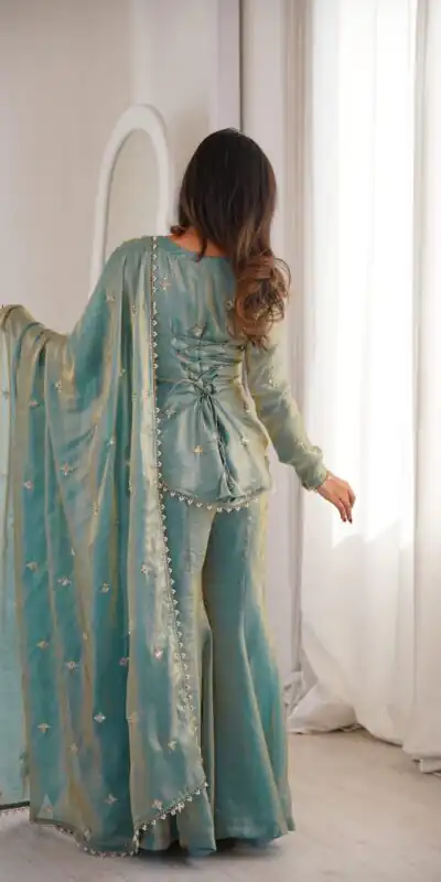 ZSR 3159 Pista Fendy Silk Salwar Suitwith Embroidery Work & Lace Work. Now at just ₹2049. Delivery 4-6 Working Days. Shop now. | Jump Suits, Salwar suit, Casual Suits, Creative suits, Designer Suits, Palazzo Suits, Party Wear Suits, Patiala Suits, Straight Suits