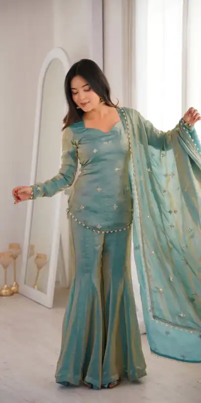 ZSR 3159 Pista Fendy Silk Salwar Suitwith Embroidery Work & Lace Work. Now at just ₹2049. Delivery 4-6 Working Days. Shop now. | Jump Suits, Salwar suit, Casual Suits, Creative suits, Designer Suits, Palazzo Suits, Party Wear Suits, Patiala Suits, Straight Suits