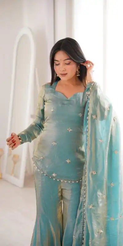 ZSR 3159 Pista Fendy Silk Salwar Suitwith Embroidery Work & Lace Work. Now at just ₹2049. Delivery 4-6 Working Days. Shop now. | Jump Suits, Salwar suit, Casual Suits, Creative suits, Designer Suits, Palazzo Suits, Party Wear Suits, Patiala Suits, Straight Suits