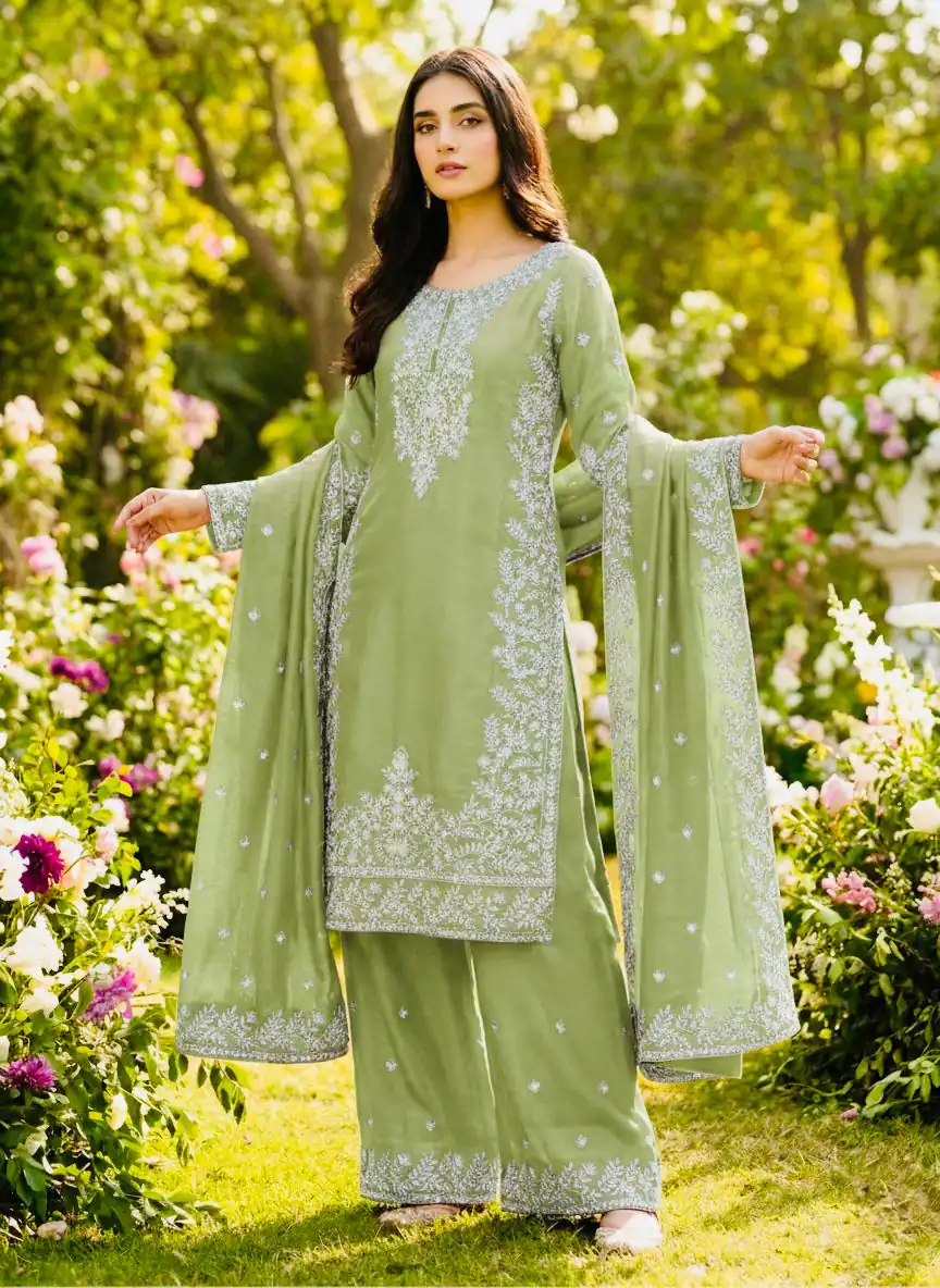 Pista Organza Silk With Sequence Work Salwar Suit