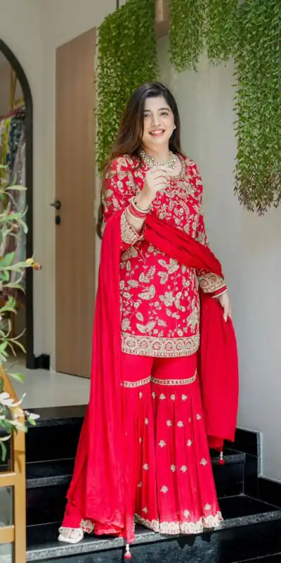 SRK 5302 Red Color Georgette Salwar Suit with Embroidery Work. online Get it for ₹1899. Delivery 4-6 Working Days. Shop now. | Jump Suits, Salwar suit, Casual Suits, Creative suits, Designer Suits, Palazzo Suits, Party Wear Suits, Patiala Suits, Straight Suits