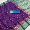 MB 3315 Purple Color Banarasi Silk Gold Zari Border Saree . Wedding, Party, Festive, Available at ₹2049 only. Delivery 4-6 Working Days. Shop now. | Sarees, Bollywood Sarees, Creative Sarees, Designer Sarees, Embroidered Sarees, Ethnic Saree, Modern Digital sarees, Party Wear Sarees