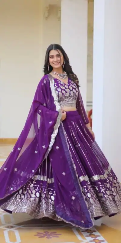 Ram 068 Purple Fox Georgette Lehenga Choli Perfect for Wedding, Party, Ethnic Day, Pongal, Durga Puja – . Affordable Price ₹2649. Delivery 4-6 Working Days. | Lehenga, Bollywood Lehenga, Creative Lehenga, Designer Lehenga, Embroidered Lehenga, Party Wear Lehenga