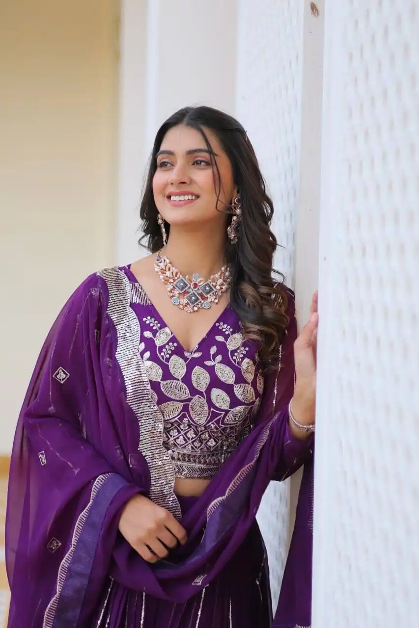 Ram 068 Purple Fox Georgette Lehenga Choli Perfect for Wedding, Party, Ethnic Day, Pongal, Durga Puja – . Affordable Price ₹2649. Delivery 4-6 Working Days. | Lehenga, Bollywood Lehenga, Creative Lehenga, Designer Lehenga, Embroidered Lehenga, Party Wear Lehenga