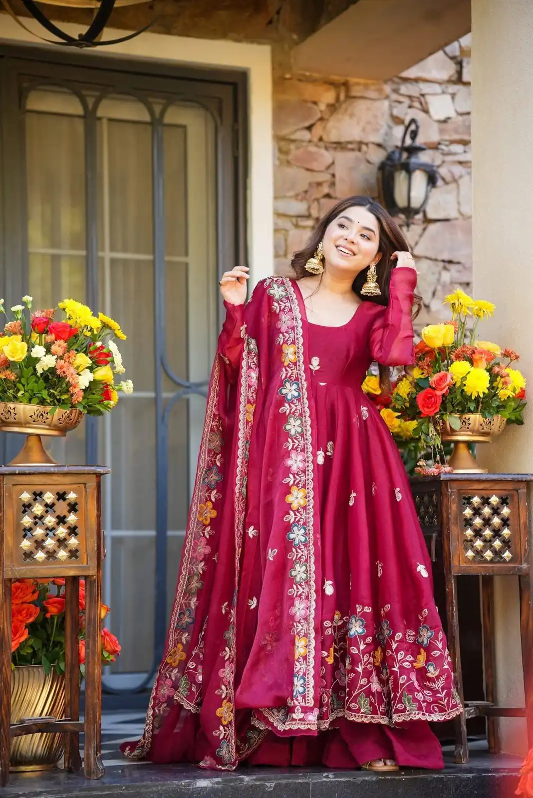 KD 1559 Rani Pink with Designer Work Organza Silk Salwar Suit . Exclusive Offer ₹2599. Delivery 4-6 Working Days. Shop now. | Jump Suits, Salwar suit, Casual Suits, Creative suits, Designer Suits, Palazzo Suits, Party Wear Suits, Patiala Suits, Straight Suits