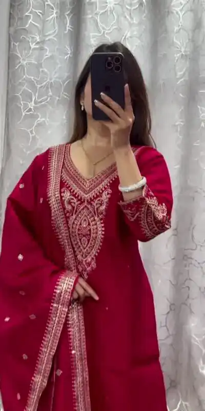DC G85 Red Printed Chinon Salwar Suit with Lace Work & Mirror Work. Affordable Price ₹1799. Delivery 4-6 Working Days. Shop now. | Jump Suits, Salwar suit, Casual Suits, Creative suits, Designer Suits, Palazzo Suits, Party Wear Suits, Patiala Suits, Straight Suits