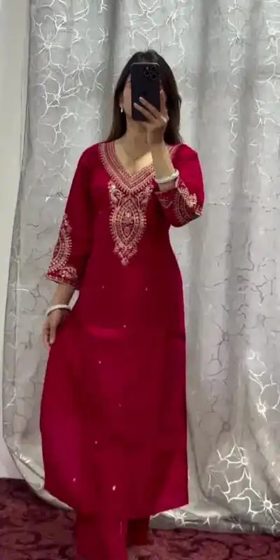 DC G85 Red Printed Chinon Salwar Suit with Lace Work & Mirror Work. Affordable Price ₹1799. Delivery 4-6 Working Days. Shop now. | Jump Suits, Salwar suit, Casual Suits, Creative suits, Designer Suits, Palazzo Suits, Party Wear Suits, Patiala Suits, Straight Suits