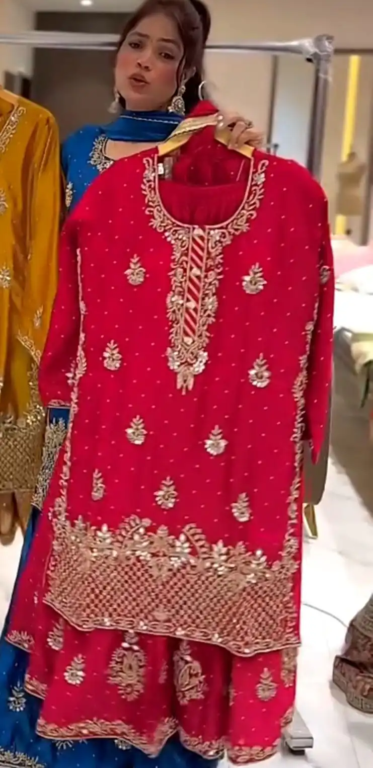 NF 1249 Red Color Chinon Silk Salwar Suit with Embroidery Work. Online Get it for ₹2149. Delivery 4-6 Working Days. Shop now. | Jump Suits, Salwar suit, Casual Suits, Creative suits, Designer Suits, Palazzo Suits, Party Wear Suits, Patiala Suits, Straight Suits