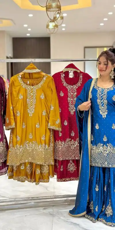 NF 1249 Red Color Chinon Silk Salwar Suit with Embroidery Work. Online Get it for ₹2149. Delivery 4-6 Working Days. Shop now. | Jump Suits, Salwar suit, Casual Suits, Creative suits, Designer Suits, Palazzo Suits, Party Wear Suits, Patiala Suits, Straight Suits