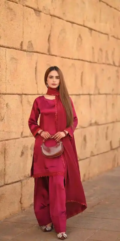 LG 1947 Red in French Crape. Lace Work & Embroidery Work Salwar Suit Grab it for ₹1699. Delivery 4-6 Working Days. Shop now. | Jump Suits, Salwar suit, Casual Suits, Creative suits, Designer Suits, Palazzo Suits, Party Wear Suits, Patiala Suits, Straight Suits