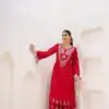 MF 912 Red in Rayon Cotton Embroidery & Mirror Work Salwar Suit . Introductory Price ₹1899. Delivery 4-6 Working Days. Shop now. | Jump Suits, Salwar suit, Casual Suits, Creative suits, Designer Suits, Palazzo Suits, Party Wear Suits, Patiala Suits, Straight Suits