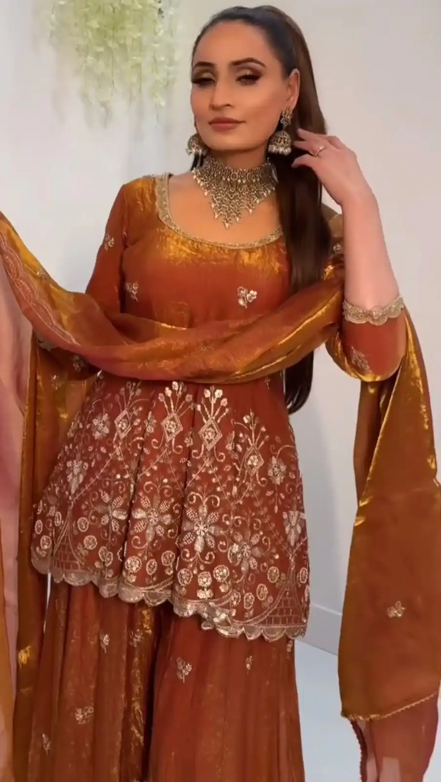 ZSR 3162 Rust Fendy Silk Salwar Suit with Mirror Work & Embroidery Work. Best Price ₹2149. Delivery 4-6 Working Days. Shop now. | Jump Suits, Salwar suit, Casual Suits, Creative suits, Designer Suits, Palazzo Suits, Party Wear Suits, Patiala Suits, Straight Suits