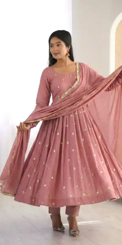 SRK 5330 Peach Color Roman Silk Salwar Suit with Embroidery Work. Available at ₹2099 only. Delivery 4-6 Working Days. Shop now. | Jump Suits, Salwar suit, Casual Suits, Creative suits, Designer Suits, Palazzo Suits, Party Wear Suits, Patiala Suits, Straight Suits