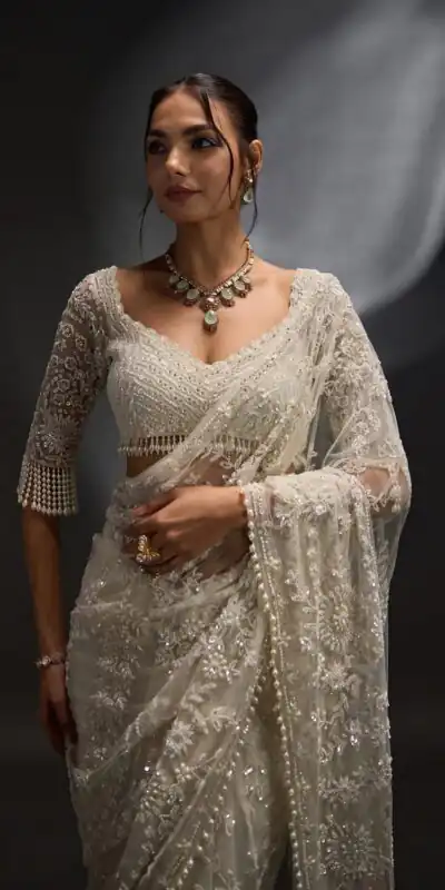 DF 3470 Silver Mono Net Saree Silver with Embroidery Work & Sequins Work. Festive Deal ₹1799. Delivery 4-6 Working Days. Shop now. | Sarees, Bollywood Sarees, Creative Sarees, Designer Sarees, Embroidered Sarees, Ethnic Saree, Modern Digital sarees, Party Wear Sarees