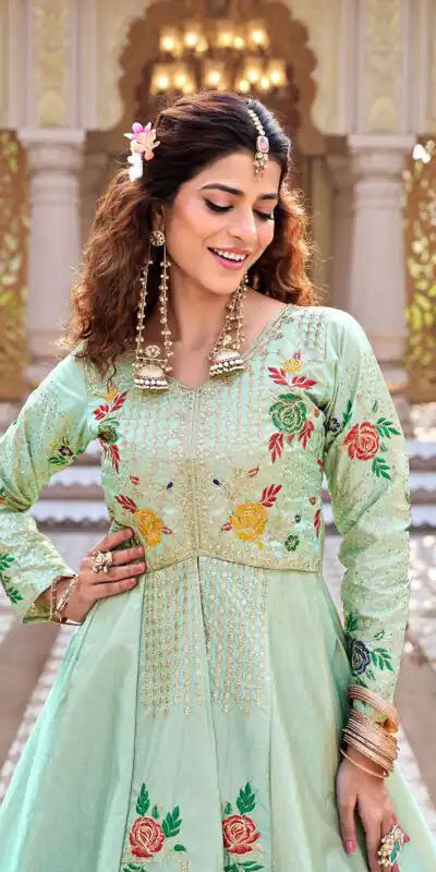 Ram 164 Pista Color Satin Silk Lehenga Choli with Embroidery Work. Best Price ₹2649. Delivery 4-6 Working Days. Shop now. | Lehenga, Bollywood Lehenga, Creative Lehenga, Designer Lehenga, Embroidered Lehenga, Party Wear Lehenga