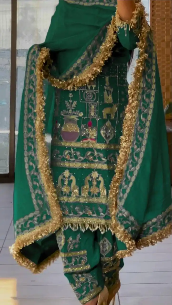 NF 1247 Green in Color Natural Crepe Embroidery Work Salwar Suit . Affordable Price ₹2599. Delivery 4-6 Working Days. Shop now. | Jump Suits, Salwar suit, Casual Suits, Creative suits, Designer Suits, Palazzo Suits, Party Wear Suits, Patiala Suits, Straight Suits