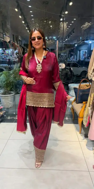 ZSR 3164 Red Fendy Silk Salwar Suitwith Embroidery Work & Lace Work. Now at just ₹2099. Delivery 4-6 Working Days. Shop now. | Jump Suits, Salwar suit, Casual Suits, Creative suits, Designer Suits, Palazzo Suits, Party Wear Suits, Patiala Suits, Straight Suits