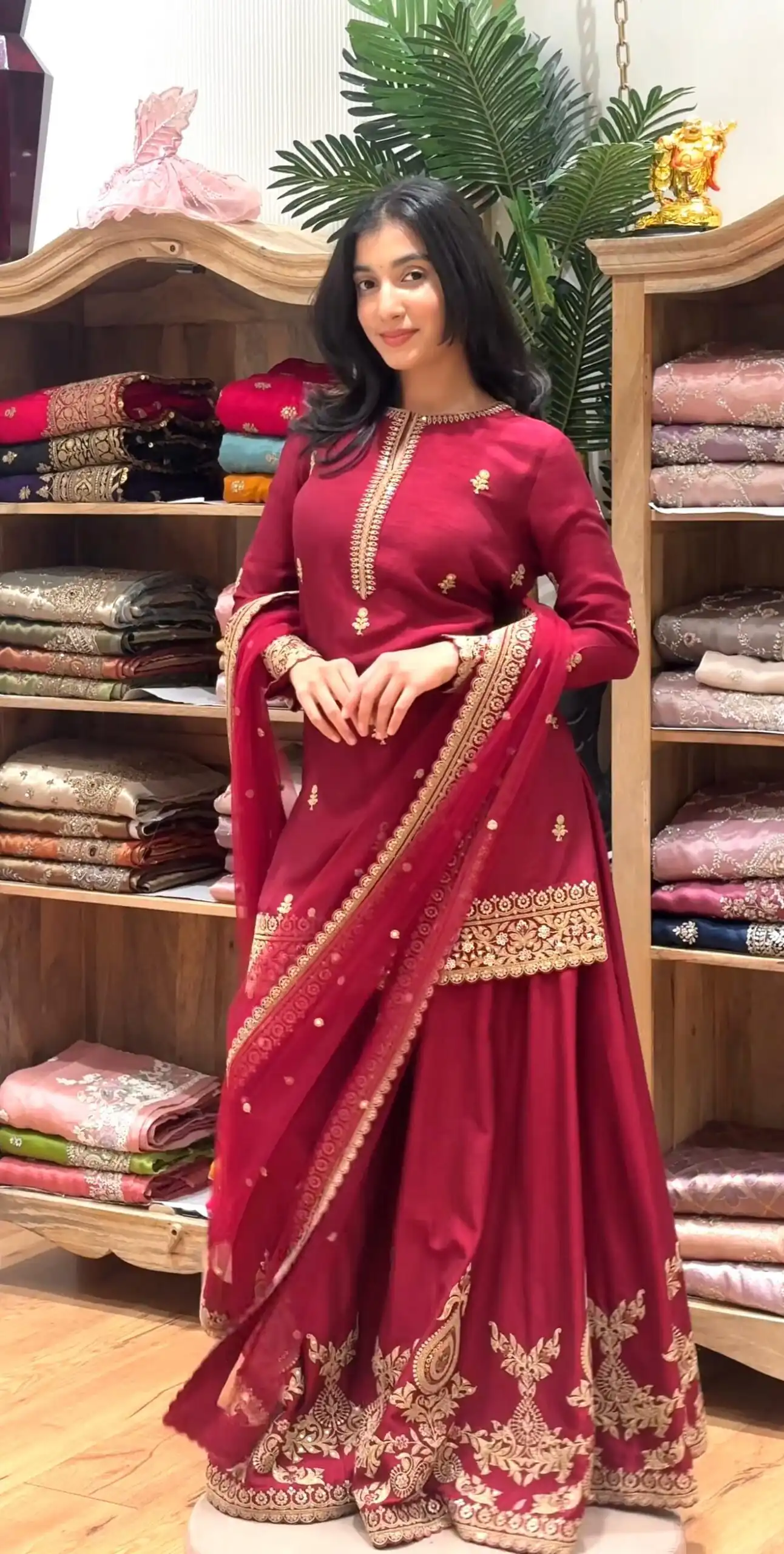 MF 501 Red Natural Crep Salwar Suit Brown with Embroidery Work. Exclusive Offer ₹2549. Delivery 4-6 Working Days. Shop now. | Jump Suits, Salwar suit, Casual Suits, Creative suits, Designer Suits, Palazzo Suits, Party Wear Suits, Patiala Suits, Straight Suits